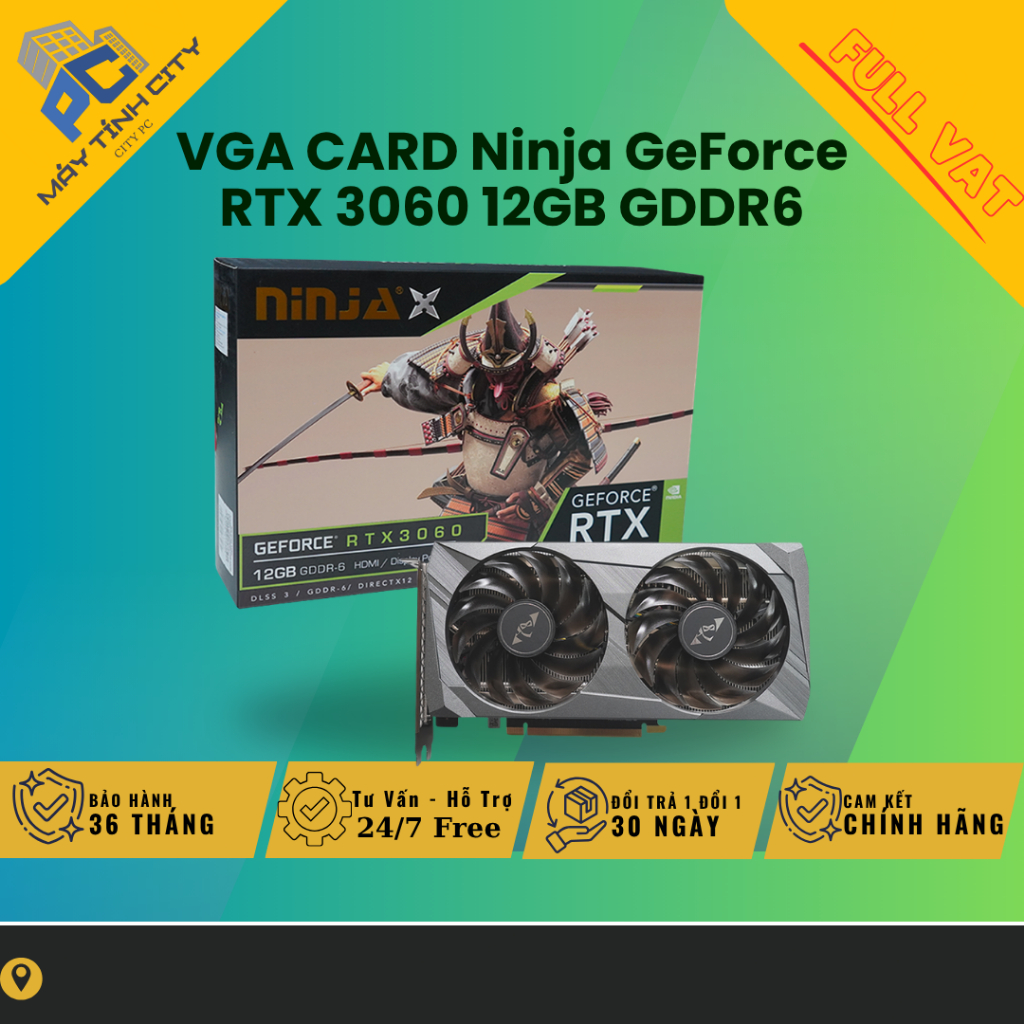 [FULL VAT] VGA CARD MÀN HÌNH Ninja GeForce RTX 3060 12GB GDDR6 - NEW BẢO HÀNH 36 THÁNG