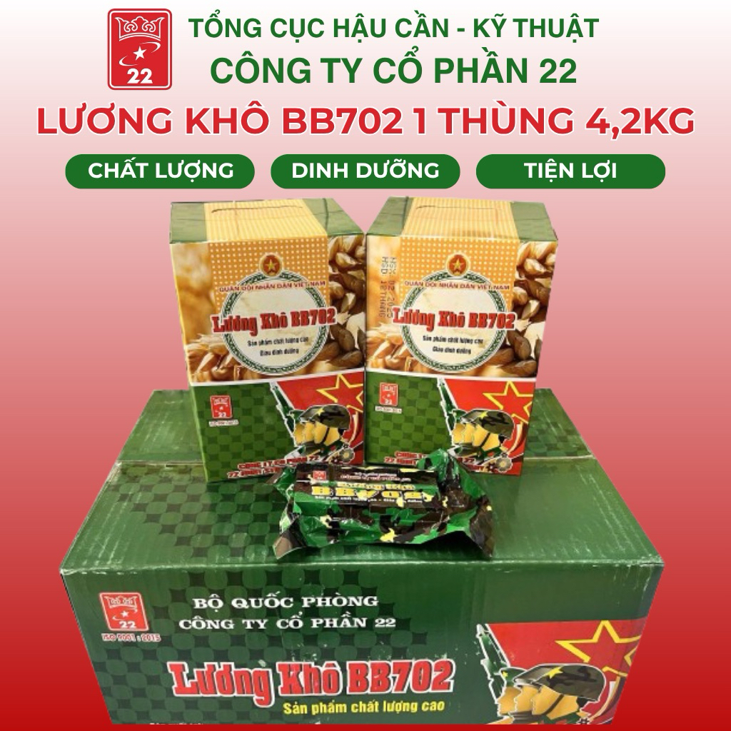 combo 1 thùng lương khô BB702 4.2kg- Lương khô truyền thống quân đội