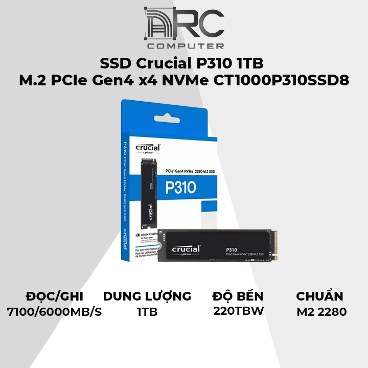 (FULL VAT) SSD Crucial P310 1TB M.2 PCIe Gen4 x4 NVMe CT1000P310SSD8