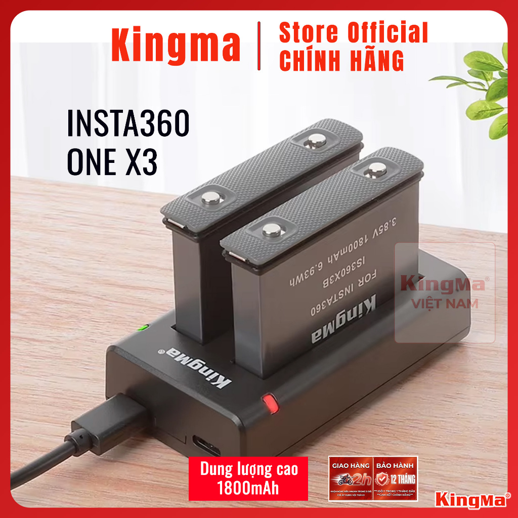 Kingma Insta360 ONE X3 | Pin và sạc camera hành động action cam Insta360 IS360X3B Camera Battery For