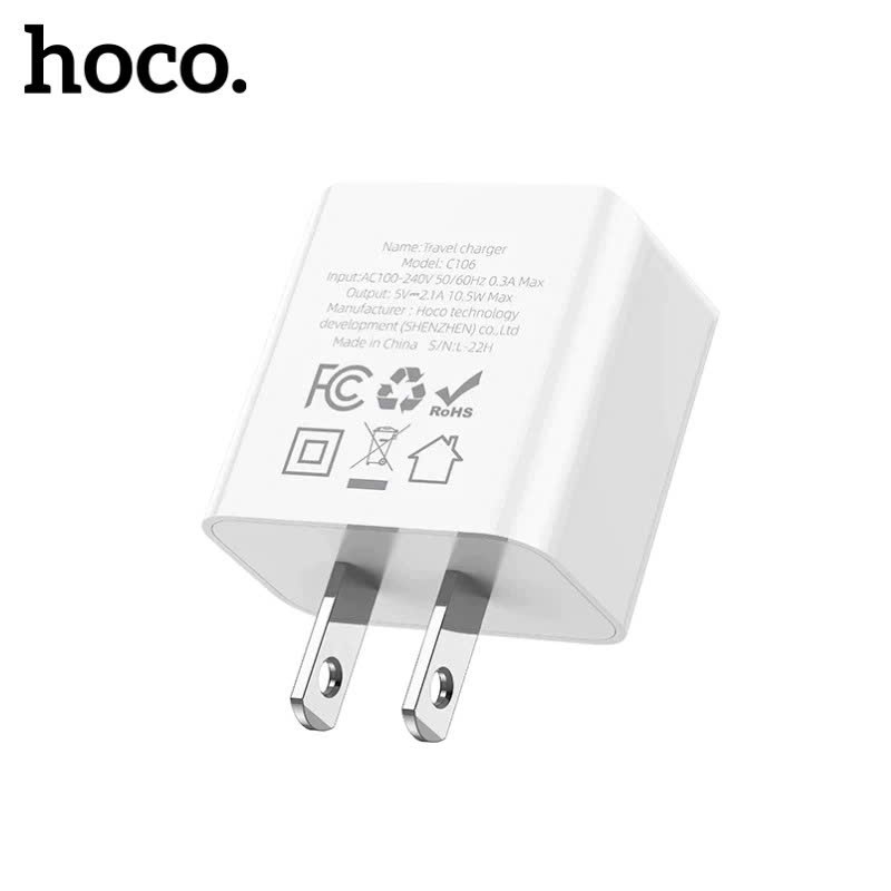 Củ sạc chính hãng HOCO, cốc sạc USB tiện ích chất liệu cao cấp thiết kế nhỏ gọn chống cháy nổ kèm cáp | BigBuy360 - bigbuy360.vn
