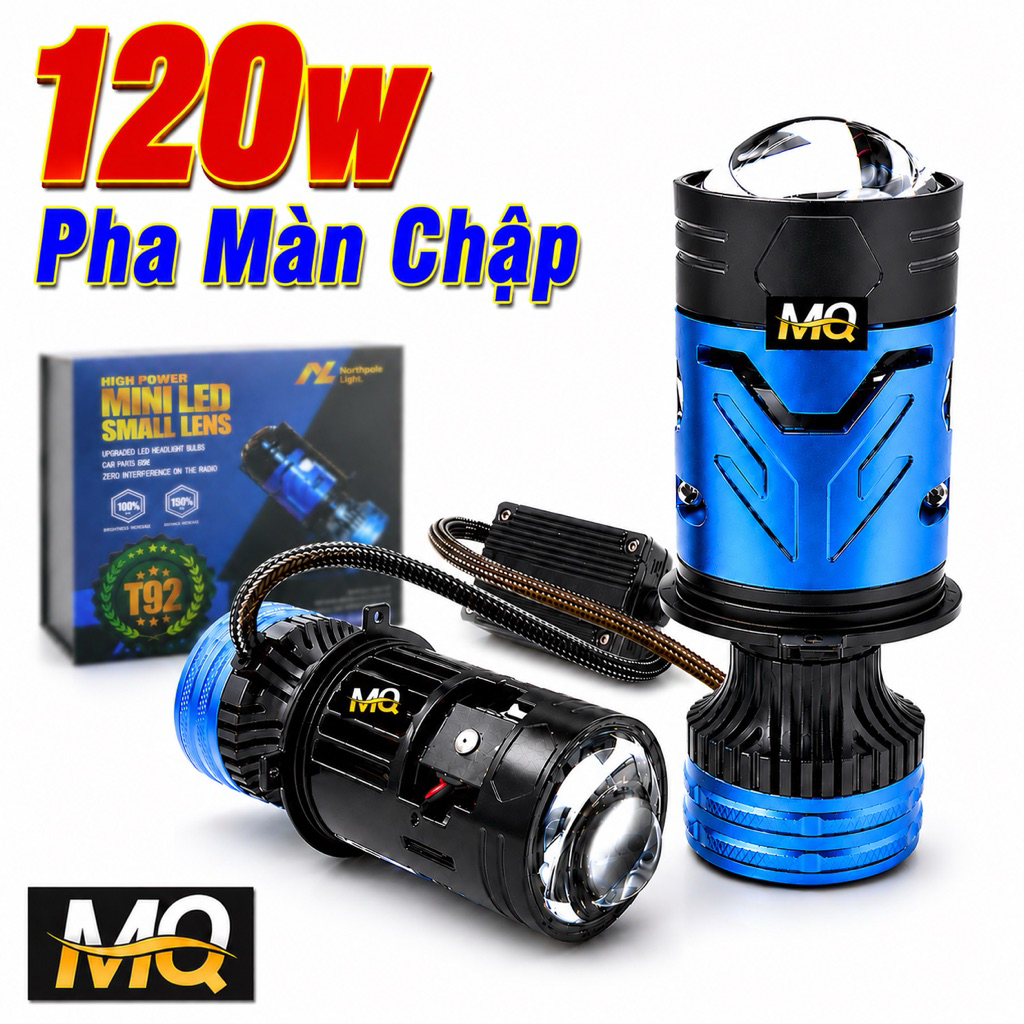 Đèn Pha Led Bi Cầu Cho Ô Tô Xe Máy T20 Pro Chân H4 120w Cắt Sáng Chống Chói Mắt Nâng Cấp Từ C250, C3
