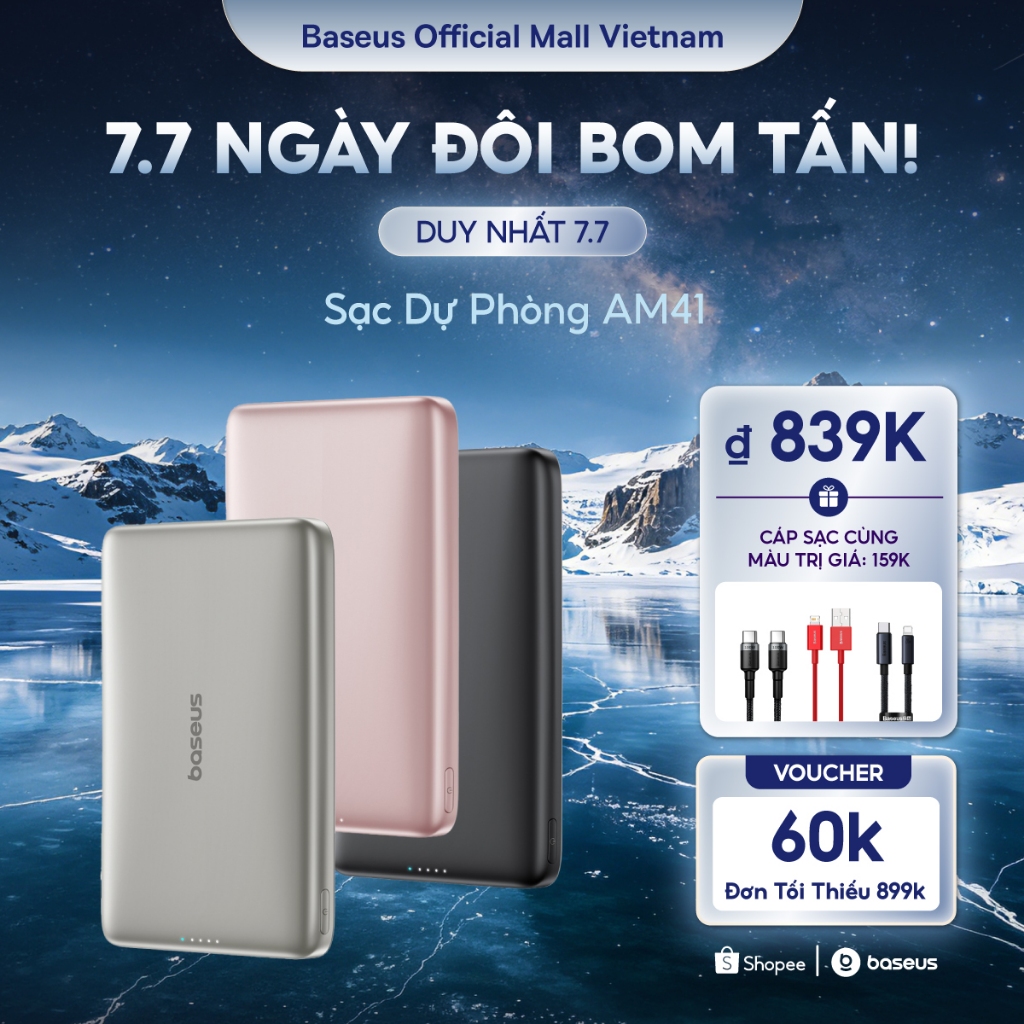 [Sạc Dự Phòng Siêu Mỏng Như Thẻ] Baseus PicoGo AM41 Titan Ultra-Slim Magnetic PowerBank 10000mAh 27W | BigBuy360 - bigbuy360.vn
