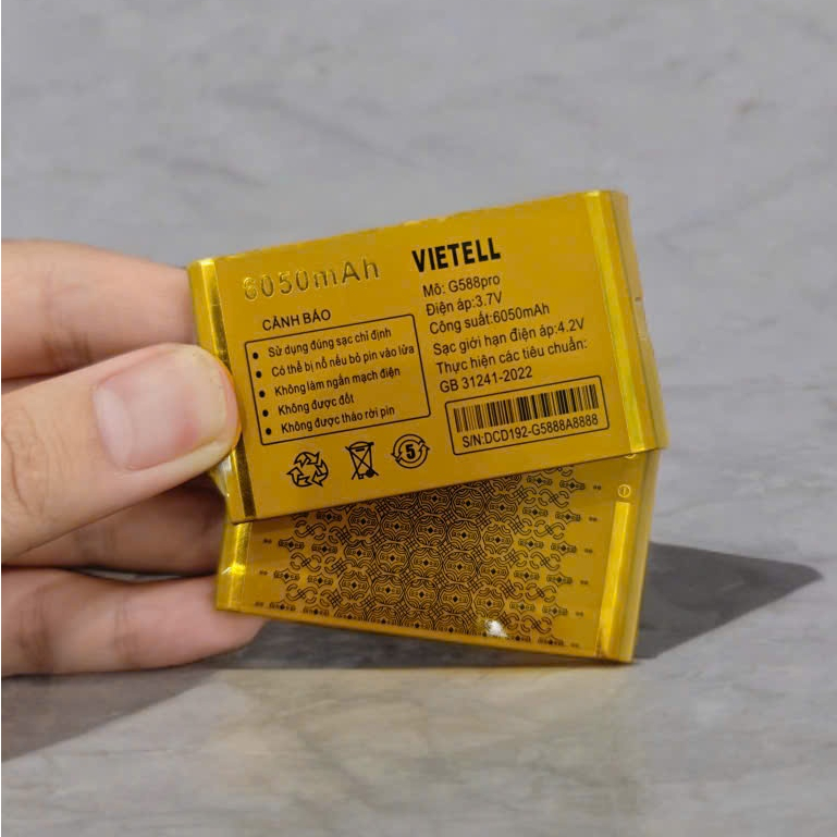 Pin điện thoại Vietell G588 pro dung lượng 6050mah