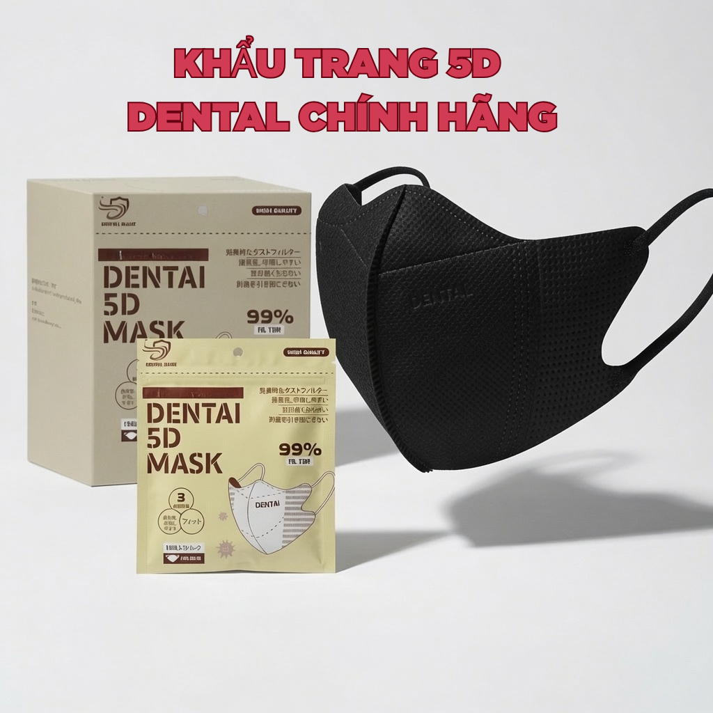 Thùng 500-300-200 cái khẩu trang 5D DENTAL MASK chính hãng cao cấp chống tia UV và bụi