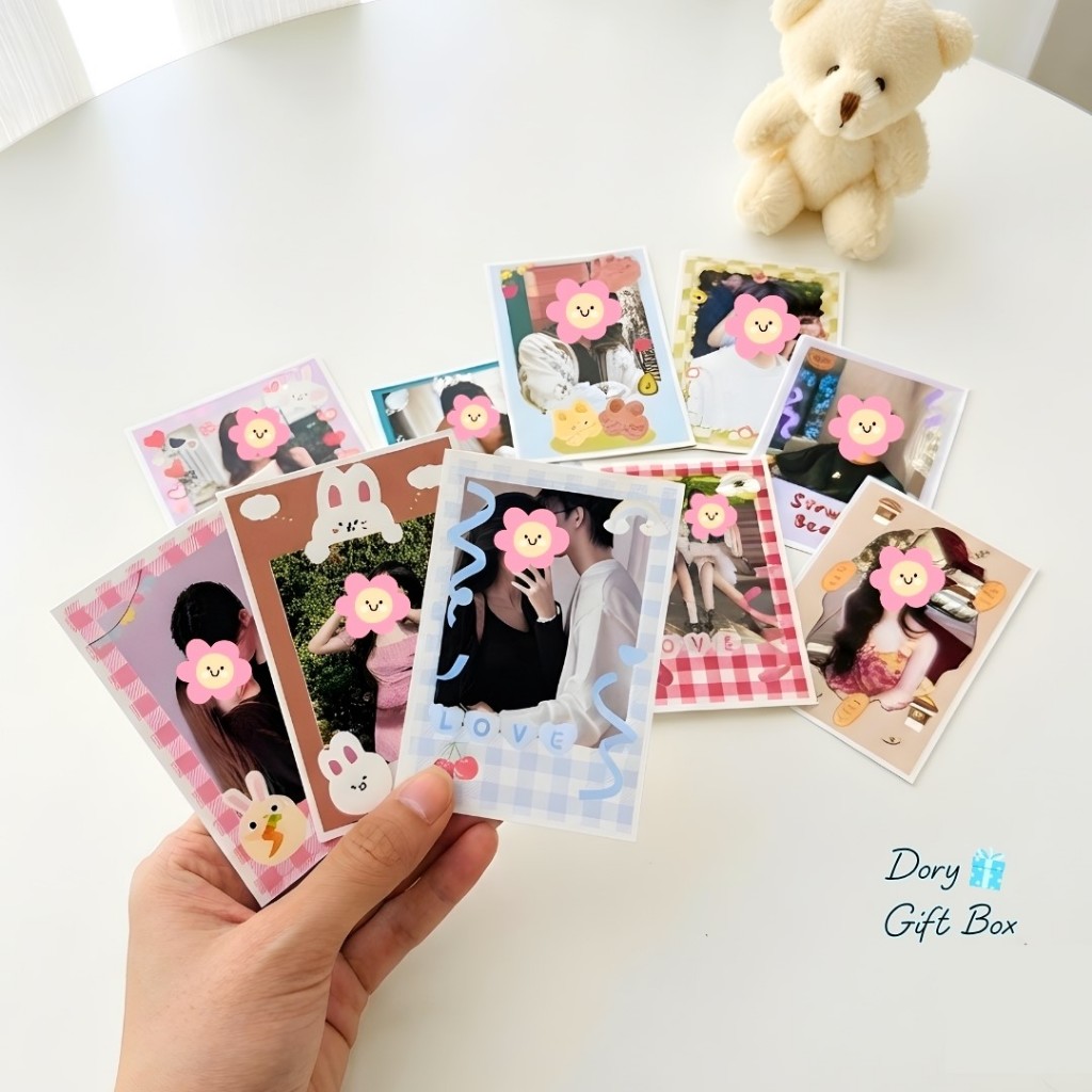 Combo 9 ảnh polaroid 6x9 in theo yêu cầu kèm khung dễ thương_In ảnh 6x9 free ép cán bóng