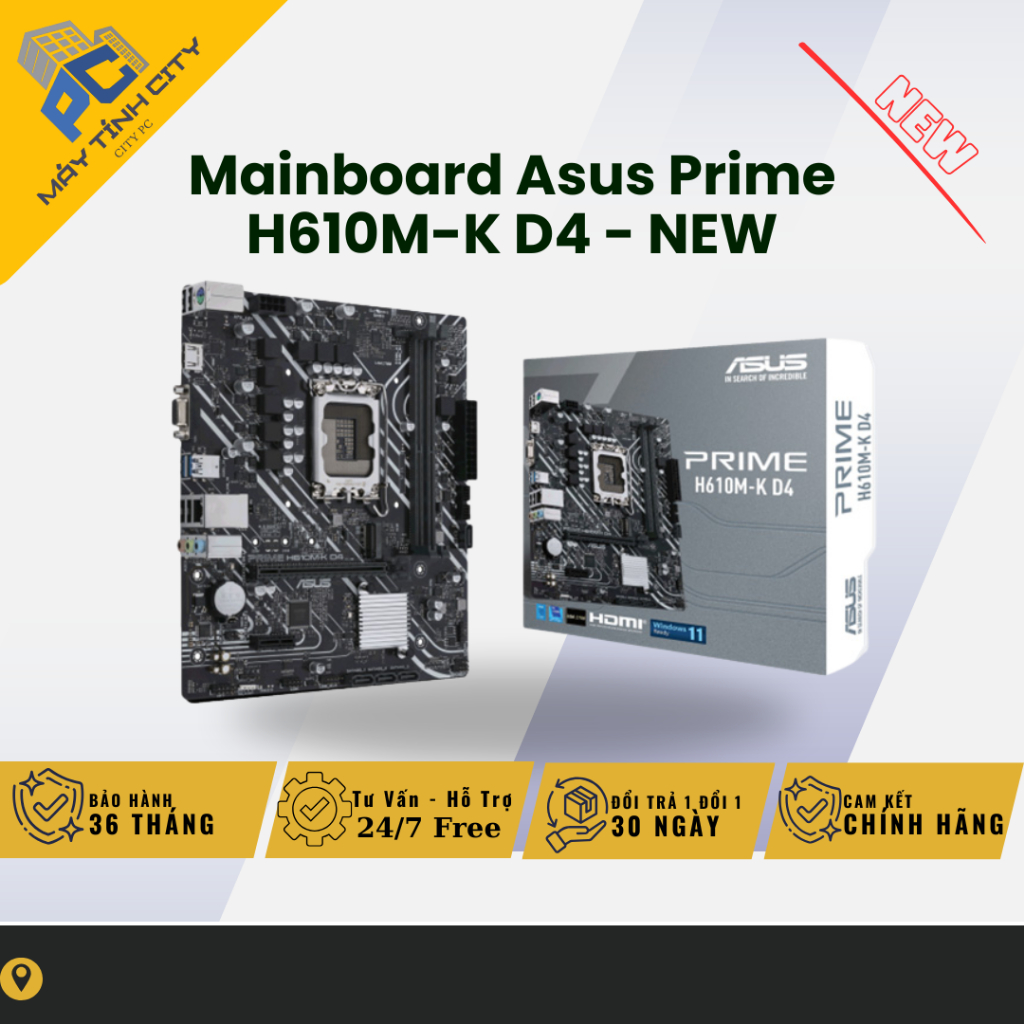 Mainboard Asus Prime H610M-K D4 - NEW BẢO HÀNH 36 THÁNG