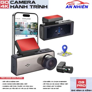 Camera Hành Trình Q9 Pro 4K / X16 3K 2 Mắt Trước Sau - GPS Lưu tốc độ, Kết Nối WiFi với Điện Thoại