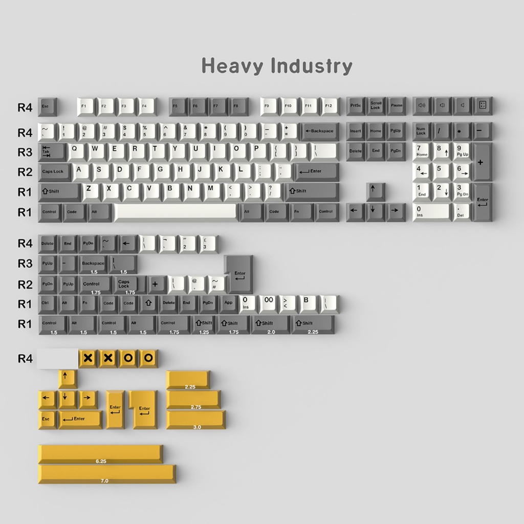 Bộ Keycap CMK Heavy Industry ABS Double-Shot Cherry Profile Đựng Khay Chơi Đa Layout - EA Gear