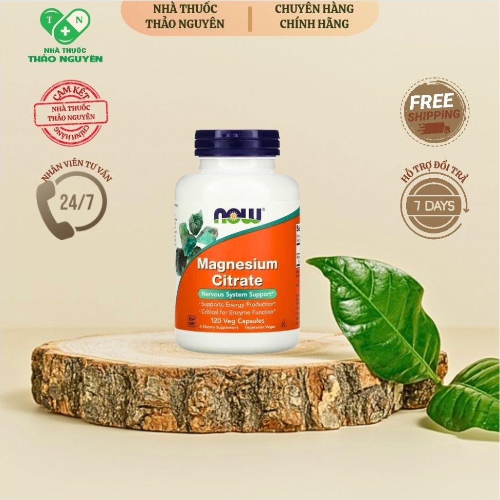 VIÊN UỐNG NOW MAGNESIUM ( MAGIE ) CITRATE LỌ 120 VIÊN