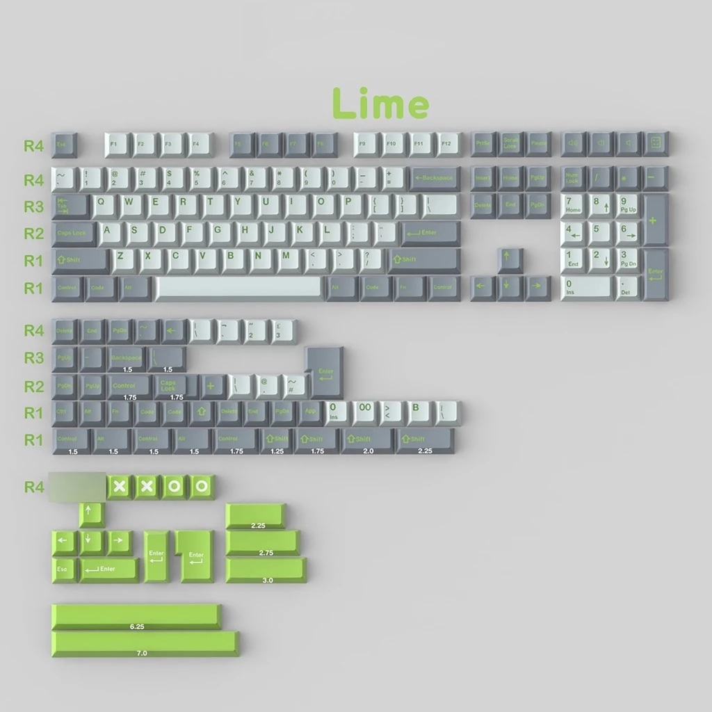 Bộ Keycap CMK Lime Industry ABS Double-Shot Cherry Profile Đựng Khay Chơi Đa Layout - EA Gear