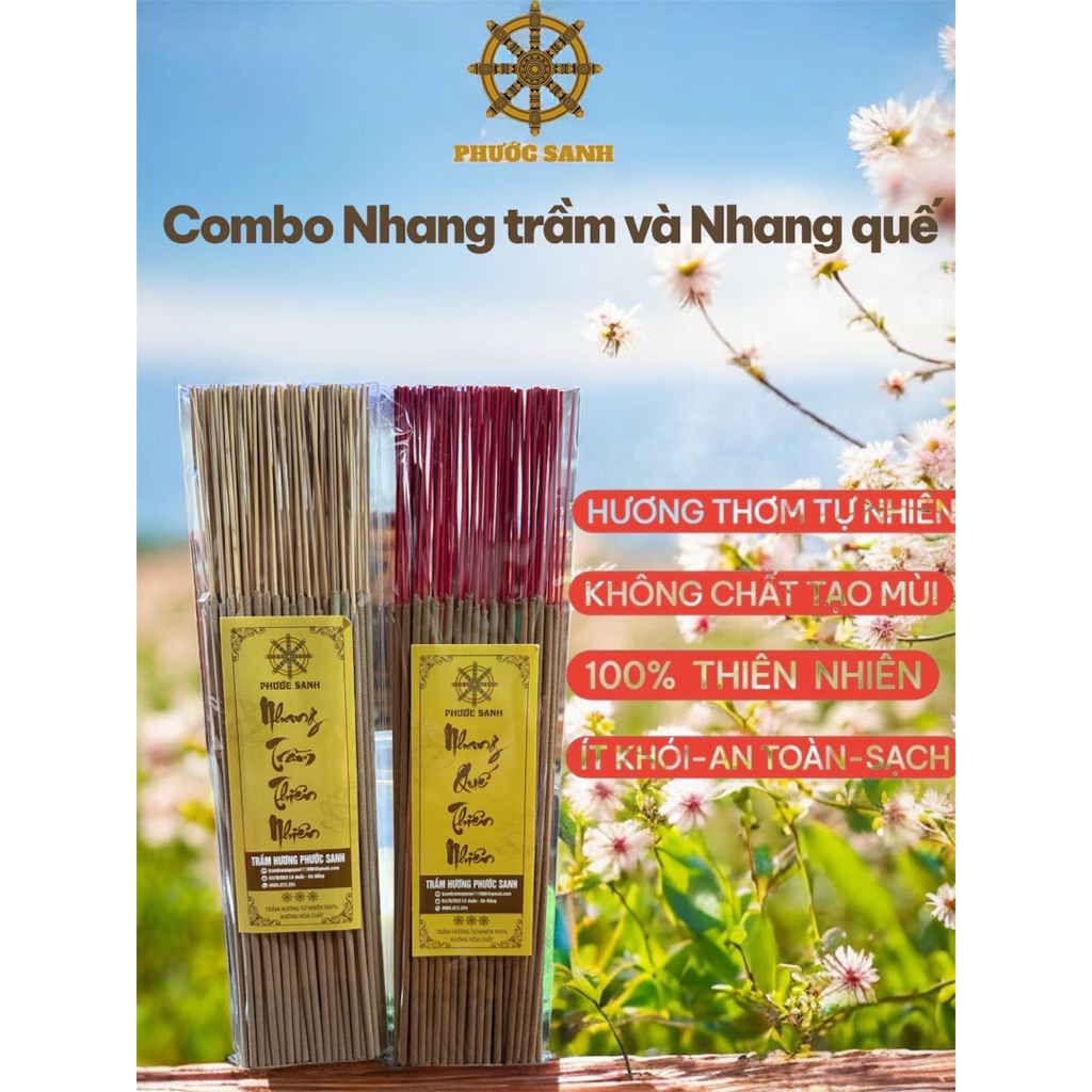 COMBO DÙNG THỬ NHANG TRẦM VÀ NHANG QUẾ THẺ 100g-NHANG TRẦM NHANG QUẾ THƠM DỊU NHẸ