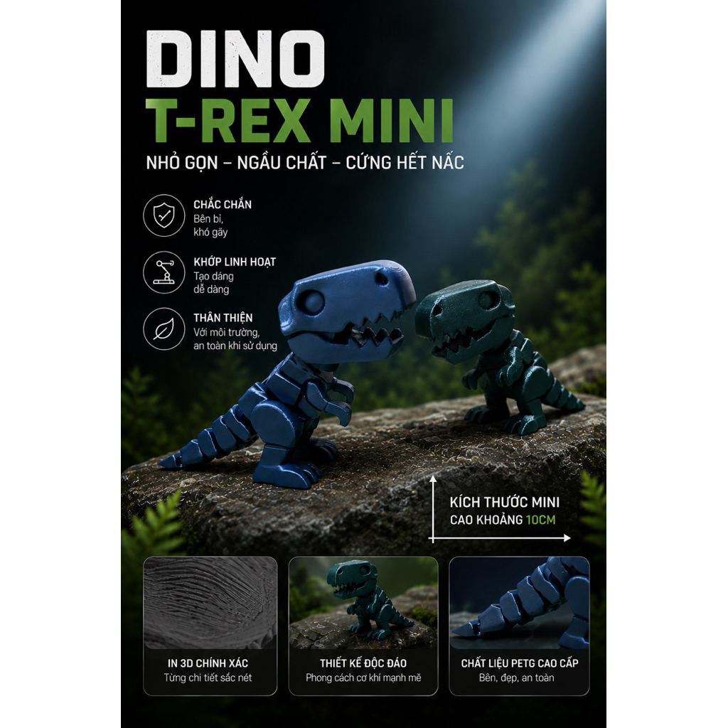 [DTee Shop] Mô hình khủng long Dino T-Rex Mini🦖(ảnh thật💯💯💯)