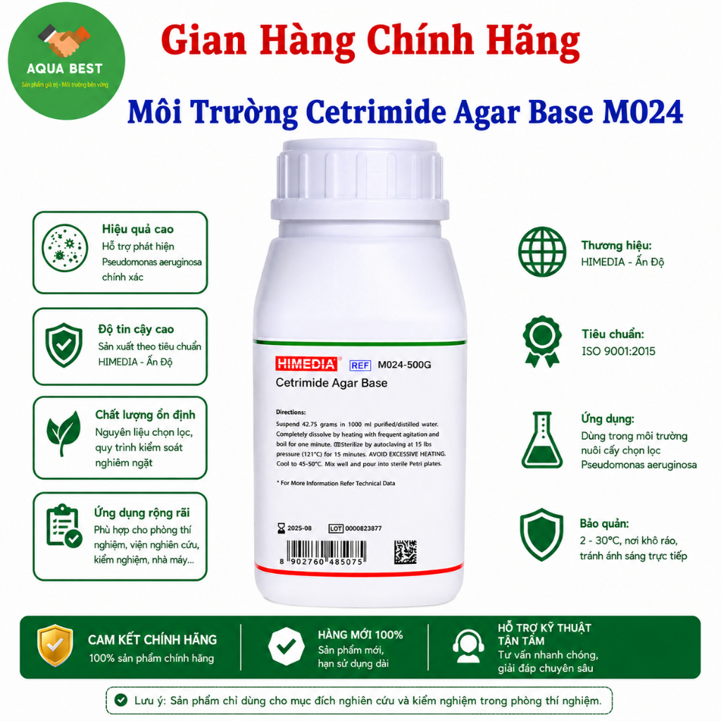[Chính Hãng] Môi trường Cetrimide Agar Base M024 , 500gram Himedia Ấn Độ