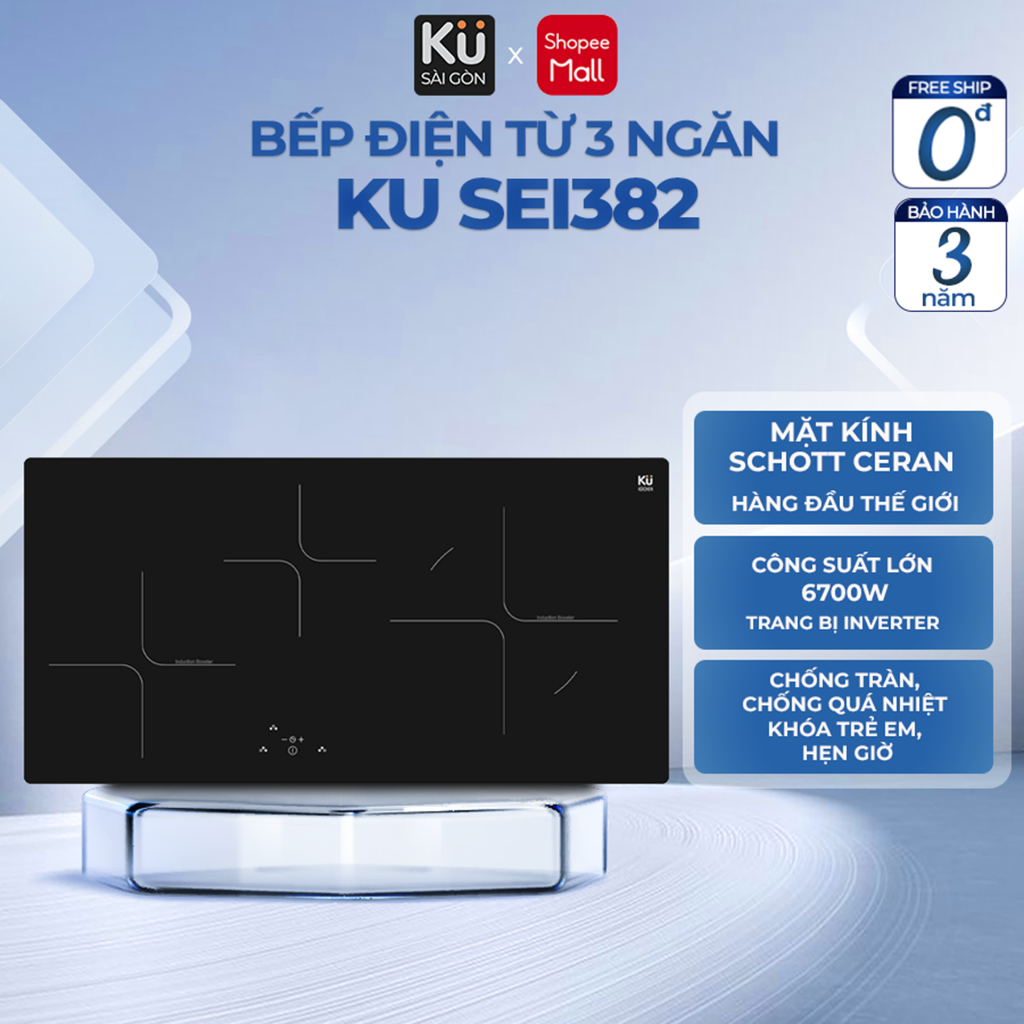 (SG) Bếp điện từ 3 vùng nấu KU KUCHEN KU SEI382 - Ku Kuchen