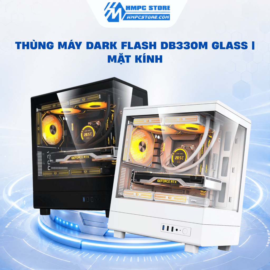 Case - Thùng máy DARK FLASH DB330M GLASS | Mặt kính, M-ATX, bảo hành 12 tháng