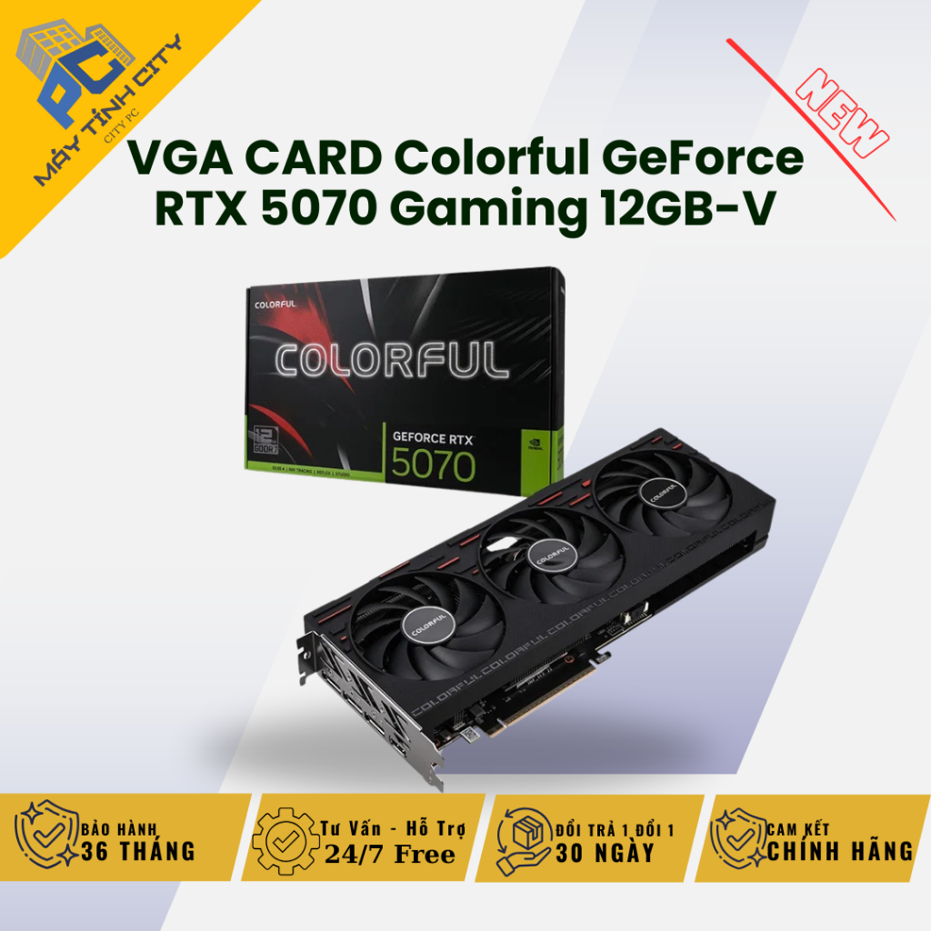 VGA CARD MÀN HÌNH  Colorful GeForce RTX 5070 Gaming 12GB-V - NEW BẢO HÀNH 36 THÁNG