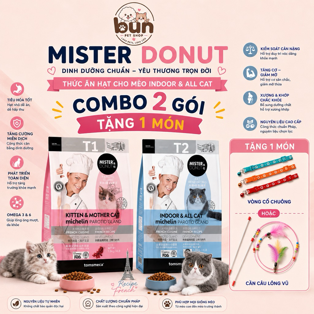Hạt Mèo Mister Donut nguyên seal 1.8kg 🐱