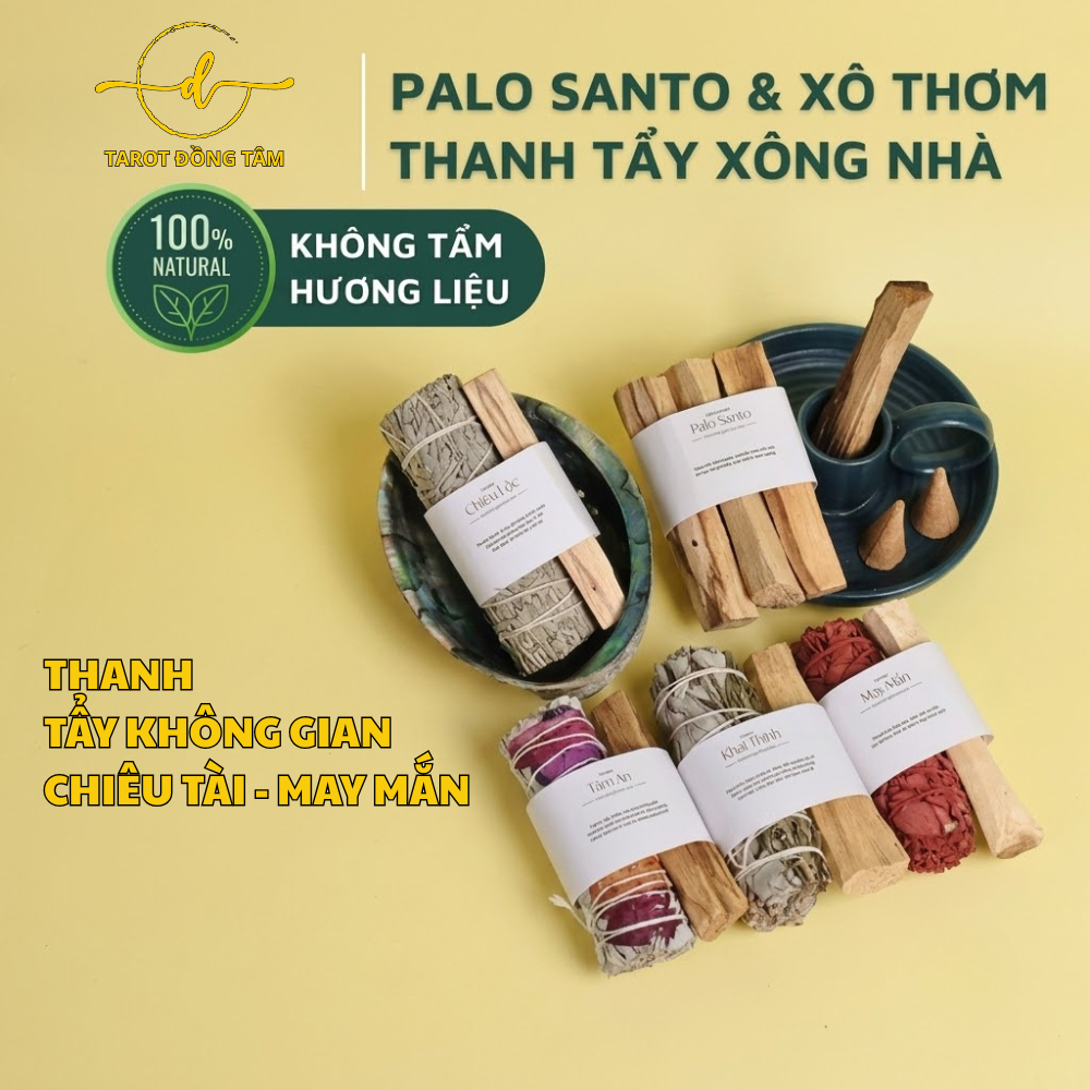 Xô Thơm Thanh Tẩy, Palo Santo Xông Nhà Tẩy Uế - Sage Thanh Tẩy - TAROT ĐỒNG TÂM