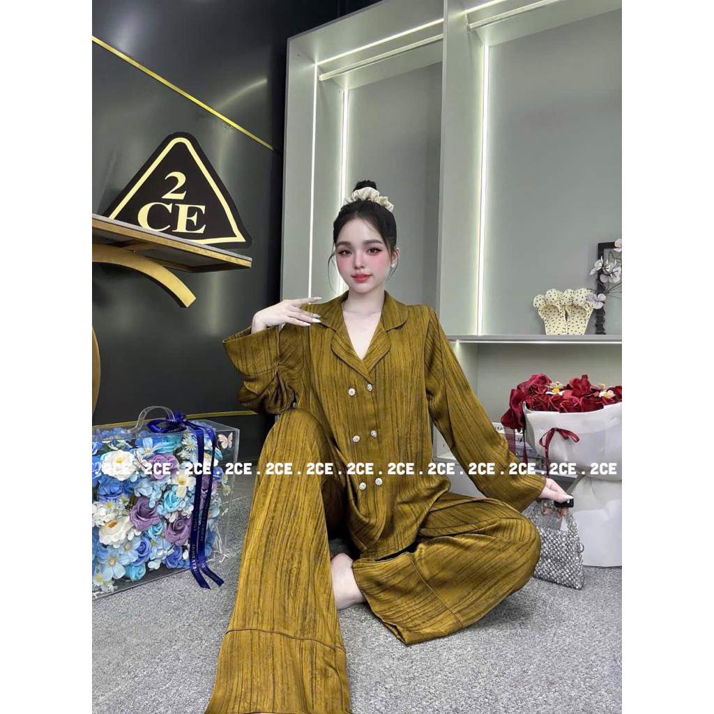 BỘ đồ pyjama lụa hàn 2CE cao cấp form <62kg