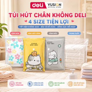 HỎA TỐC Túi hút chân không đựng quần áo du lịch, chăn màn Deli tránh ẩm mốc siêu dai dày gấp đôi sử dụng nhiều lần