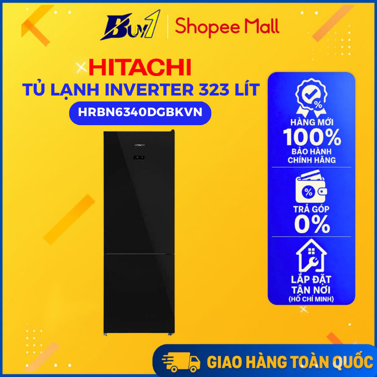 HRBN6340DGBKVN - Tủ lạnh Hitachi Inverter 323 lít HRBN6340DGBKVN - Hàng Chính Hãng