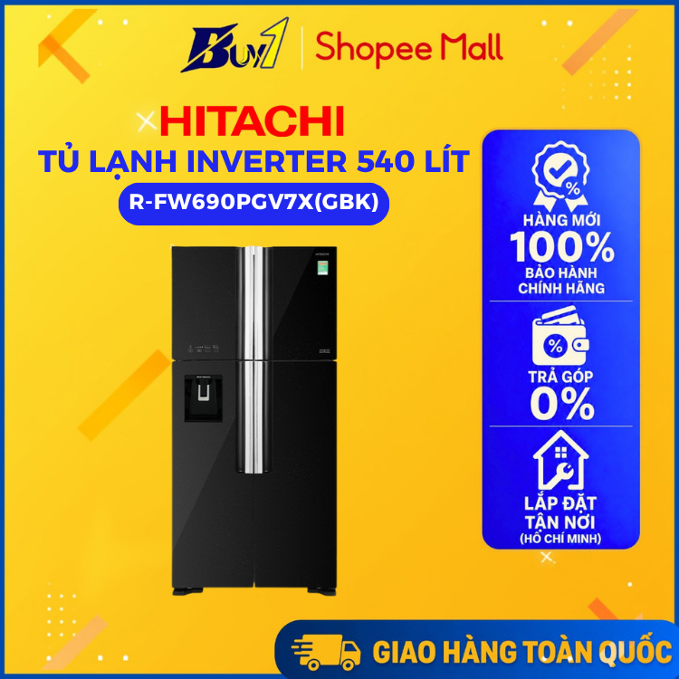 R-FW690PGV7X(GBK) - Tủ Lạnh Hitachi Inverter 540 Lít Multi Door R-FW690PGV7X(GBK) - Hàng Chính Hãng