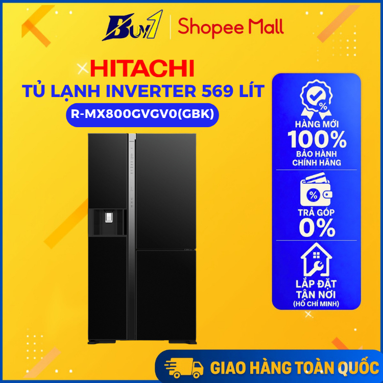 R-MX800GVGV0(GBK) - Tủ Lạnh Hitachi Inverter 569 Lít Side By Side R-MX800GVGV0(GBK) - Hàng Chính Hãn
