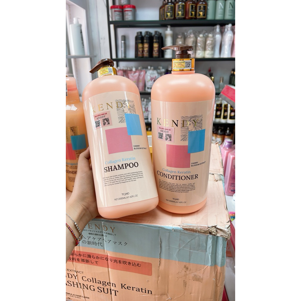 dầu gội cặp kendy dung tích hơn 2000ml hương nước hoa giúp phục hồi giảm khô sơ