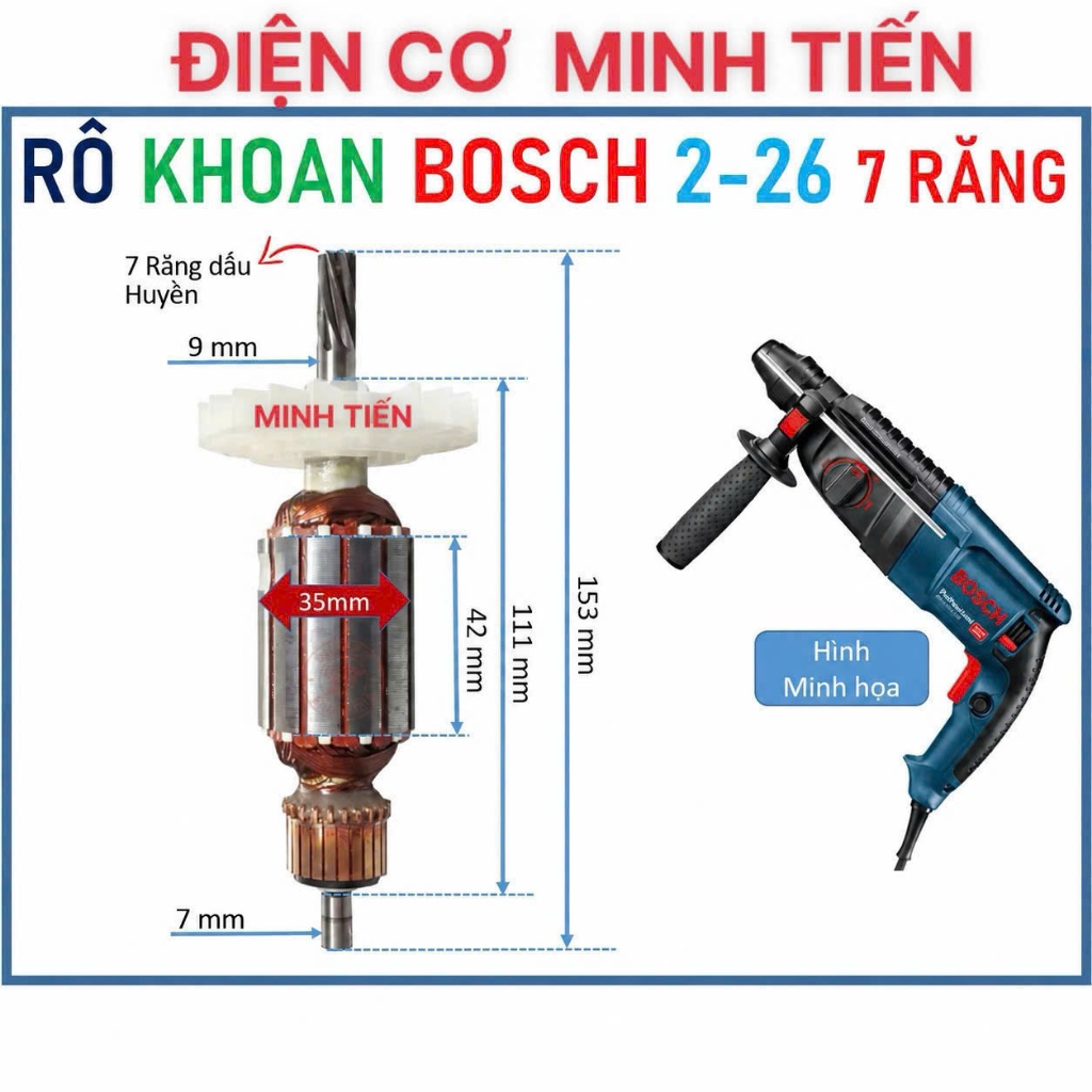 2-26 BOSCH - RÔ KHOAN BÊ TÔNG 3 CHỨC NĂNG BOSCH 2-26 7 RĂNG.