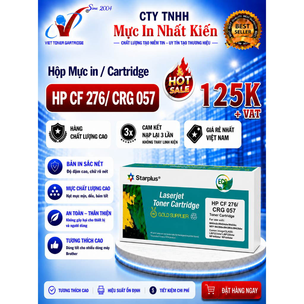Hộp Mực HP 276A  No Chíp - VIET TONER