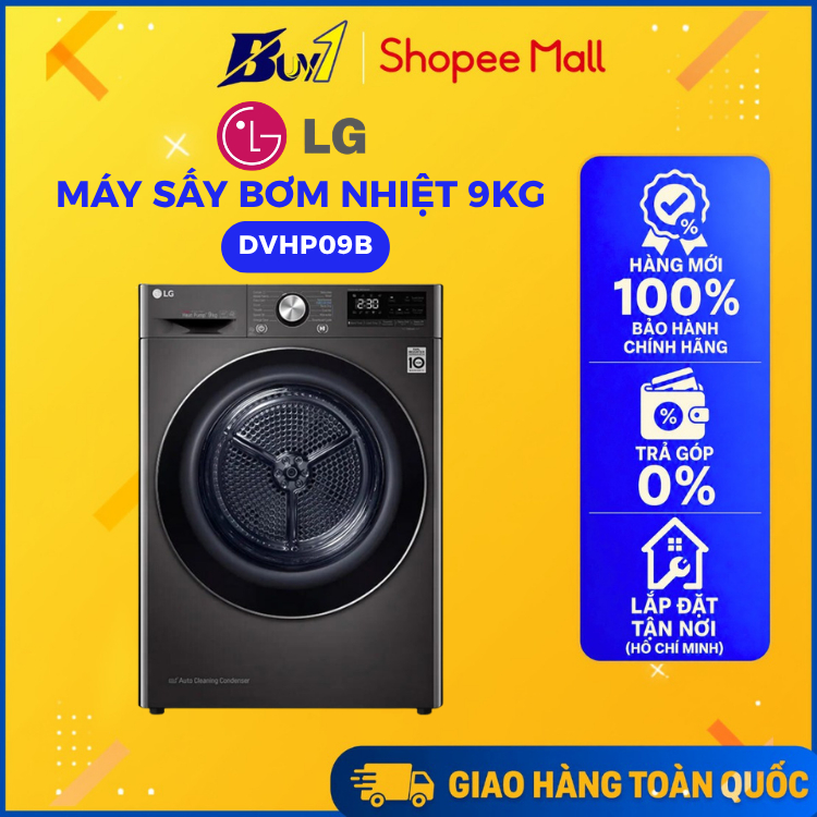 DVHP09B - Máy Sấy Bơm Nhiệt LG 9 Kg DVHP09B - Hàng Chính Hãng