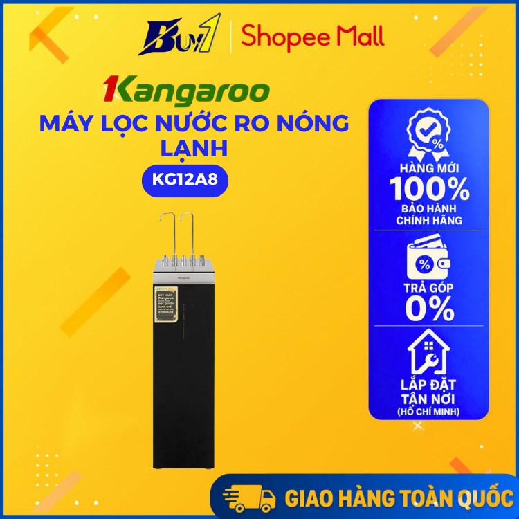 Máy lọc nước RO nóng lạnh Hydrogen Kangaroo Sumire KG12A8 12 lõi - Hàng chính hãng