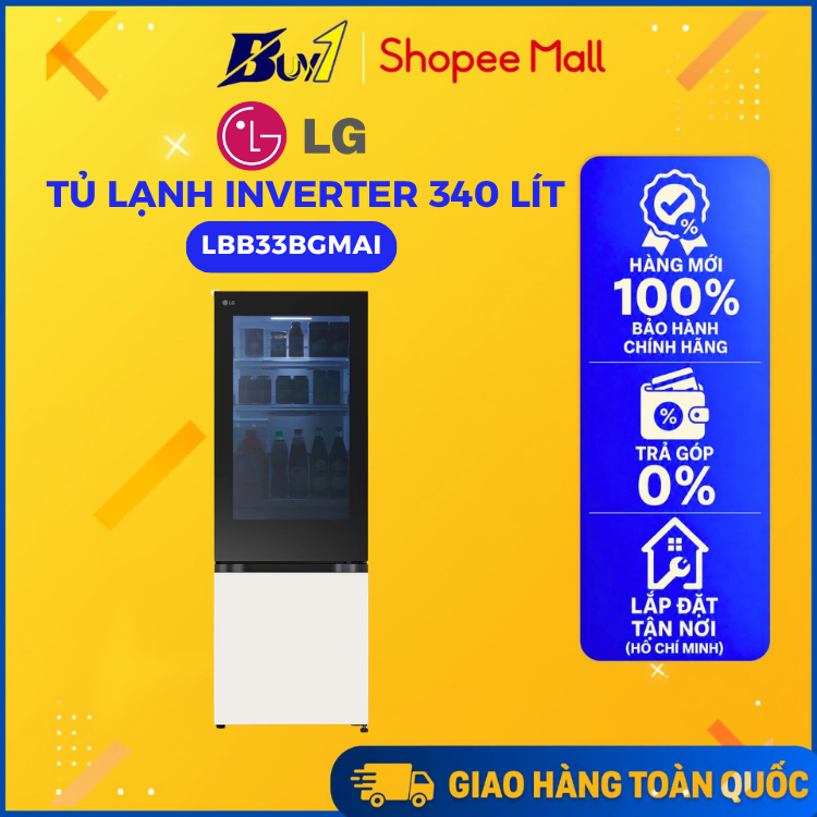 LBB33BGMAI - Tủ Lạnh LG Inverter 340 Lít InstaView LBB33BGMAI - Hàng Chính Hãng