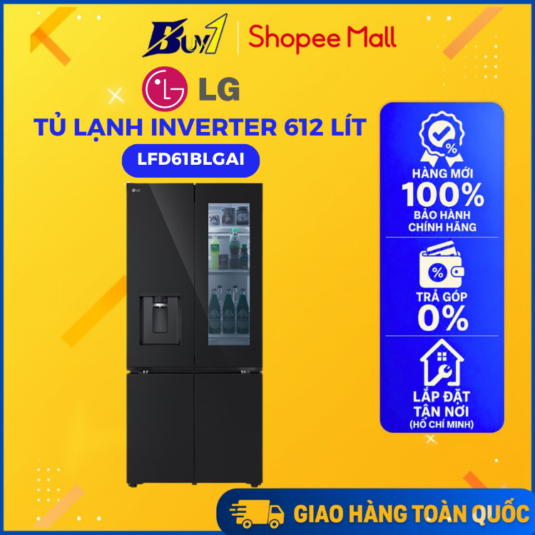 LFD61BLGAI - Tủ Lạnh LG Inverter 612 Lít Multi Door InstaView LFD61BLGAI - Hàng Chính Hãng