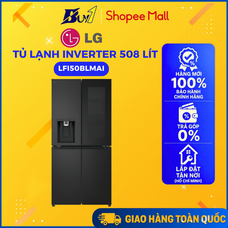 LFI50BLMAI - Tủ Lạnh LG Inverter 508 Lít Multi Door InstaView LFI50BLMAI - Hàng Chính Hãng