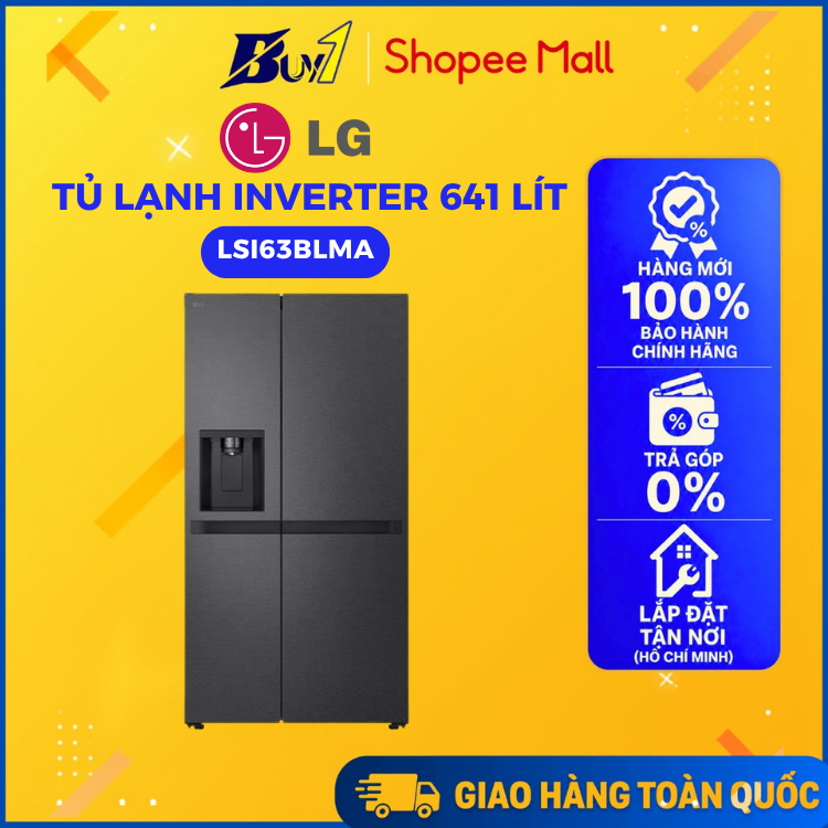 LSI63BLMA - Tủ Lạnh LG Inverter 641 Lít Side By Side LSI63BLMA - Hàng Chính Hãng