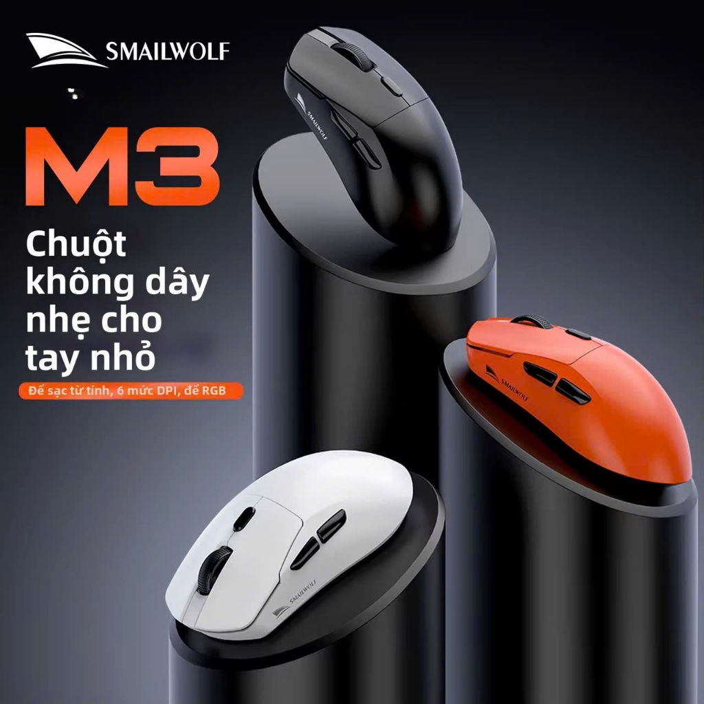 Chuột gaming không dây SMAILWOLF M3 Dock sạc | 3mode kết nối  | Có app chỉnh | BigBuy360 - bigbuy360.vn