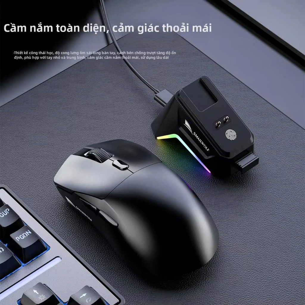 Chuột gaming không dây SMAILWOLF M3 Dock sạc | 3mode kết nối  | Có app chỉnh | BigBuy360 - bigbuy360.vn