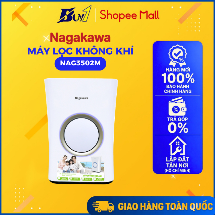 Máy Lọc Không Khí Nagakawa NAG3502M - Khử Mùi, Diệt Khuẩn, Bảo Vệ Sức Khỏe