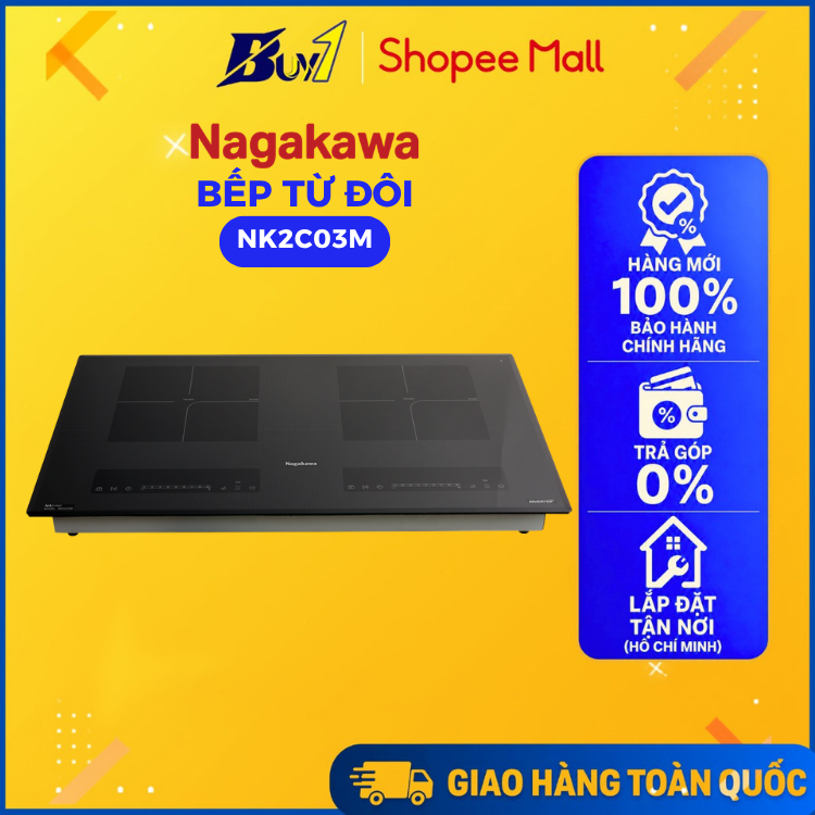 Bếp từ đôi Nagakawa NK2C03M - Hàng chính hãng