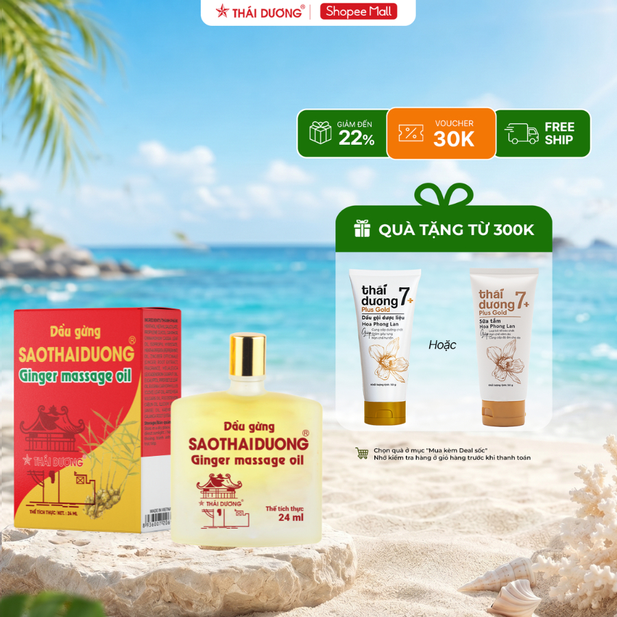 Dầu gừng Sao Thái Dương Đỏ 24ml, giữ ẩm cơ thể-Sao Thái Dương