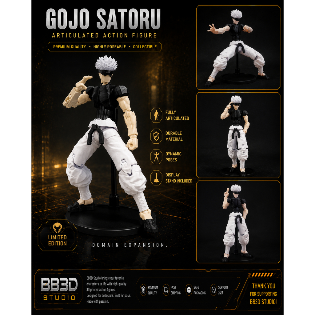 Mô Hình in 3D có khớp Sukuna vs Satoru Gojo, Mô hình Dummy 13 nhân vật Anime Cử Động Linh Hoạt