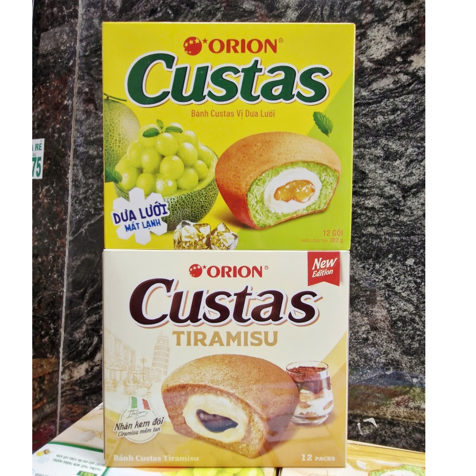 Bánh Custas Tiramisu/ Vị Dưa Lưới  Orion Hộp 12 cái/276g