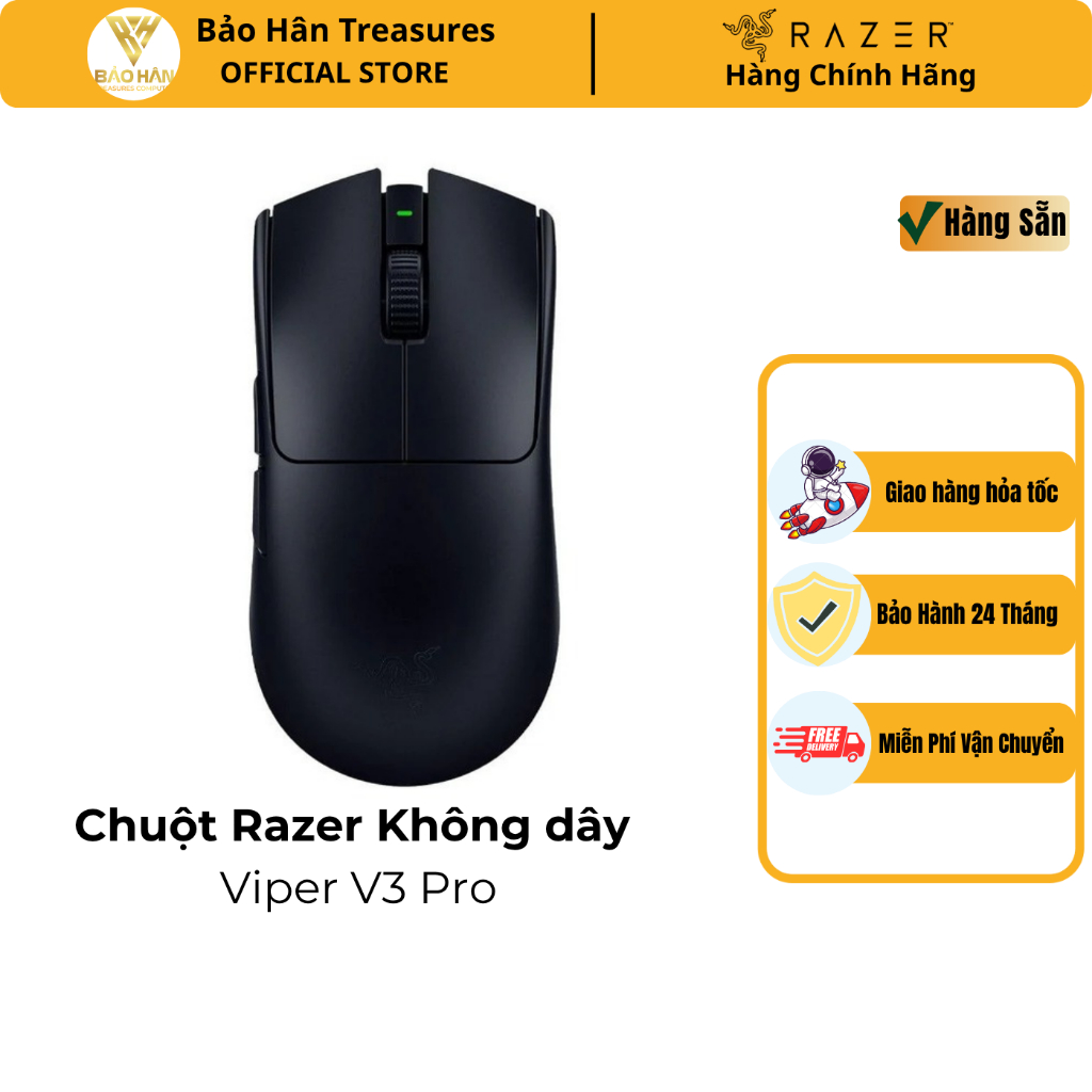 Chuột không dây Gaming Razer Viper V3 Pro - Đi kèm dongle 8KHz - Hàng Chính Hãng