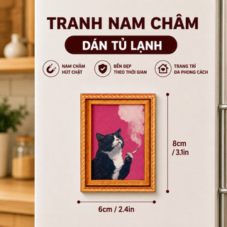 Nam châm dán tủ lạnh khung ảnh mèo dễ thương, mini frame trang trí tủ lạnh – decor nhà bếp
