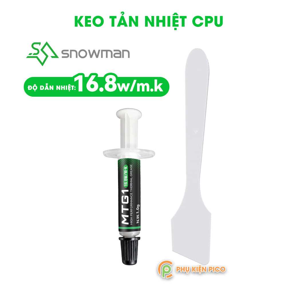 Keo tản nhiệt CPU Máy tính PC Laptop VGA Card đồ họa giá rẻ hiệu năng cao Snowman MTG1 1G 16.8 W/mk 