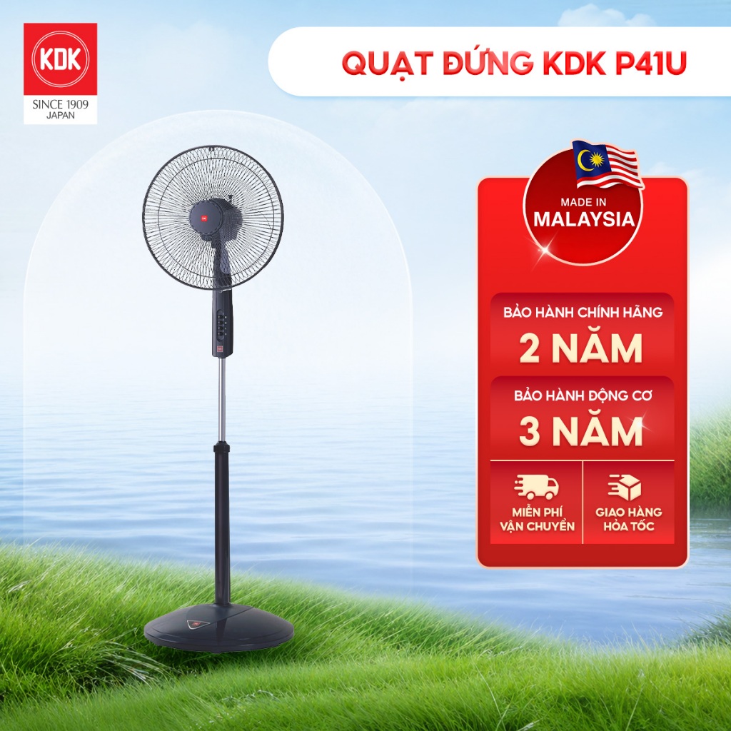 Quạt đứng KDK P41U, 3 cấp độ gió, hẹn giờ bật tắt, bảo hành chính hãng 24 tháng