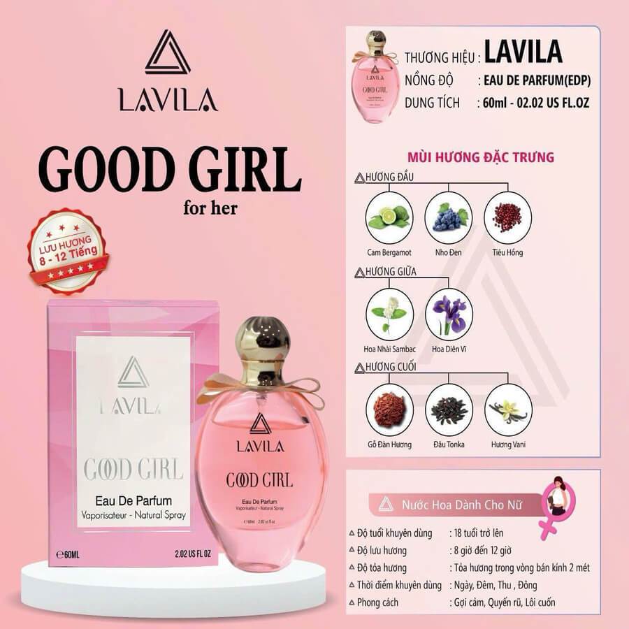 Nước Hoa Nữ Good Girl LAVILA (60ml)