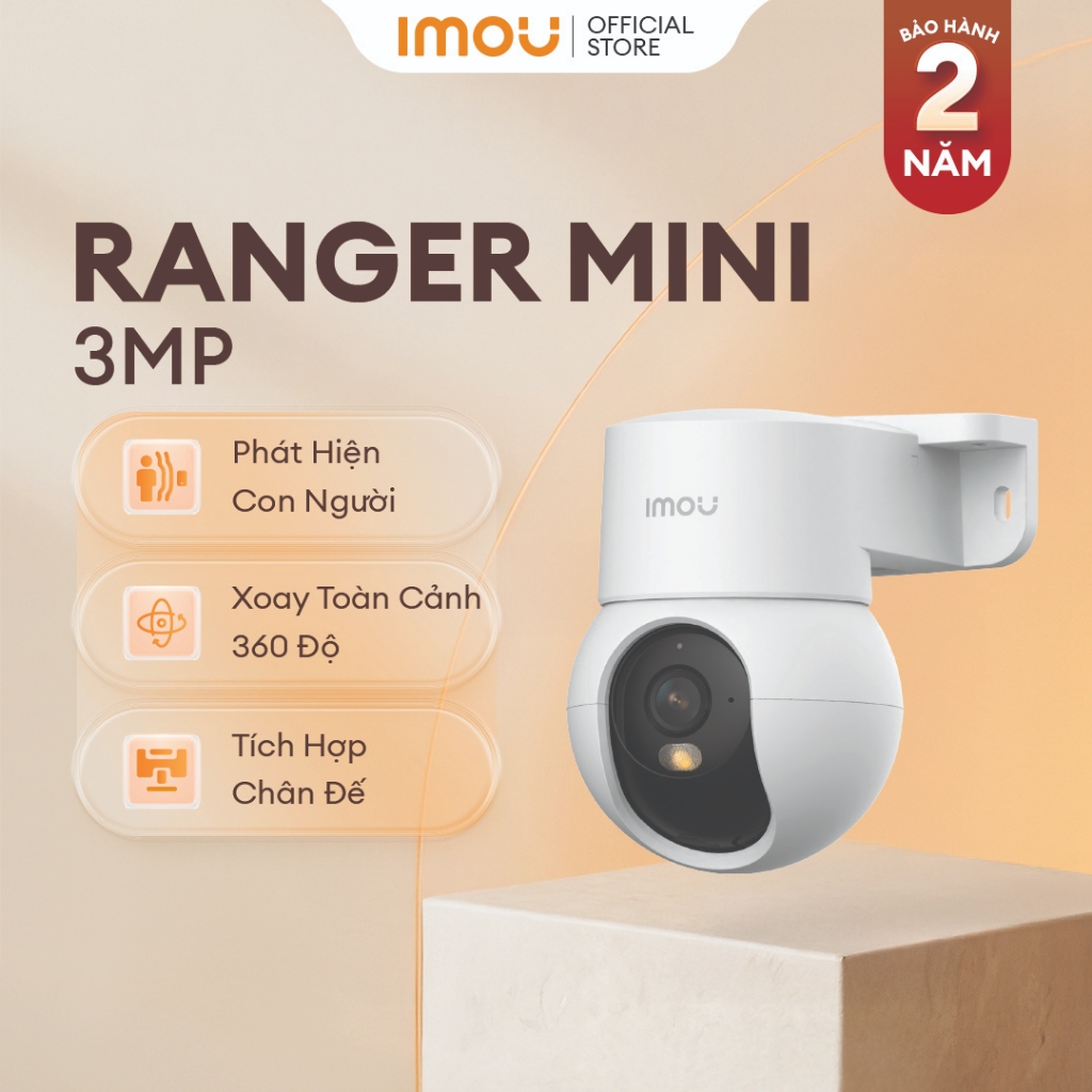 Camera Wifi trong nhà Ranger Mini I 3MP/5MP | Tích hợp chân đế I Tự Động Quay Quét | Phát Hiện Người